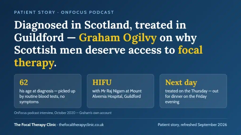 Diagnosed in Scotland, treated in Guildford — Graham Ogilvy on why Scottish men deserve access to focal therapy.