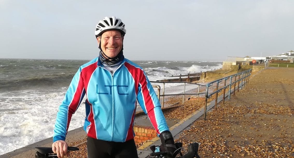 HIFU Focal therapy patient cycling his bike on the seafront