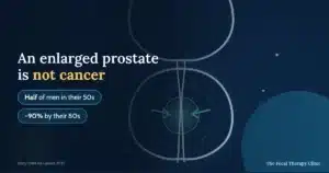 An enlarged prostate is not cancer — half of men in their 50s, around 90% by their 80s